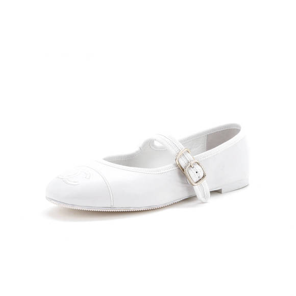 Chanel Women's CC Mary Jane Flats Embroidered Leather - Picture 1 of 6